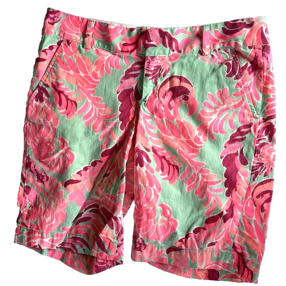 Lilly Pulitzer Pants - Lilly Pulitzer Chipper Shorts Womens 10 Parrot Print Summer Casual Preppy Resort